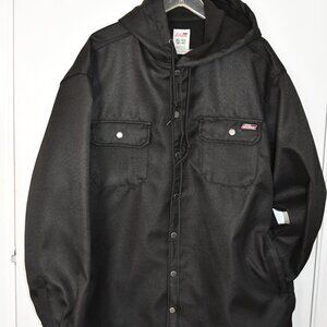 DICKIES Black Fleece Lined Work Coat With Hood XL
